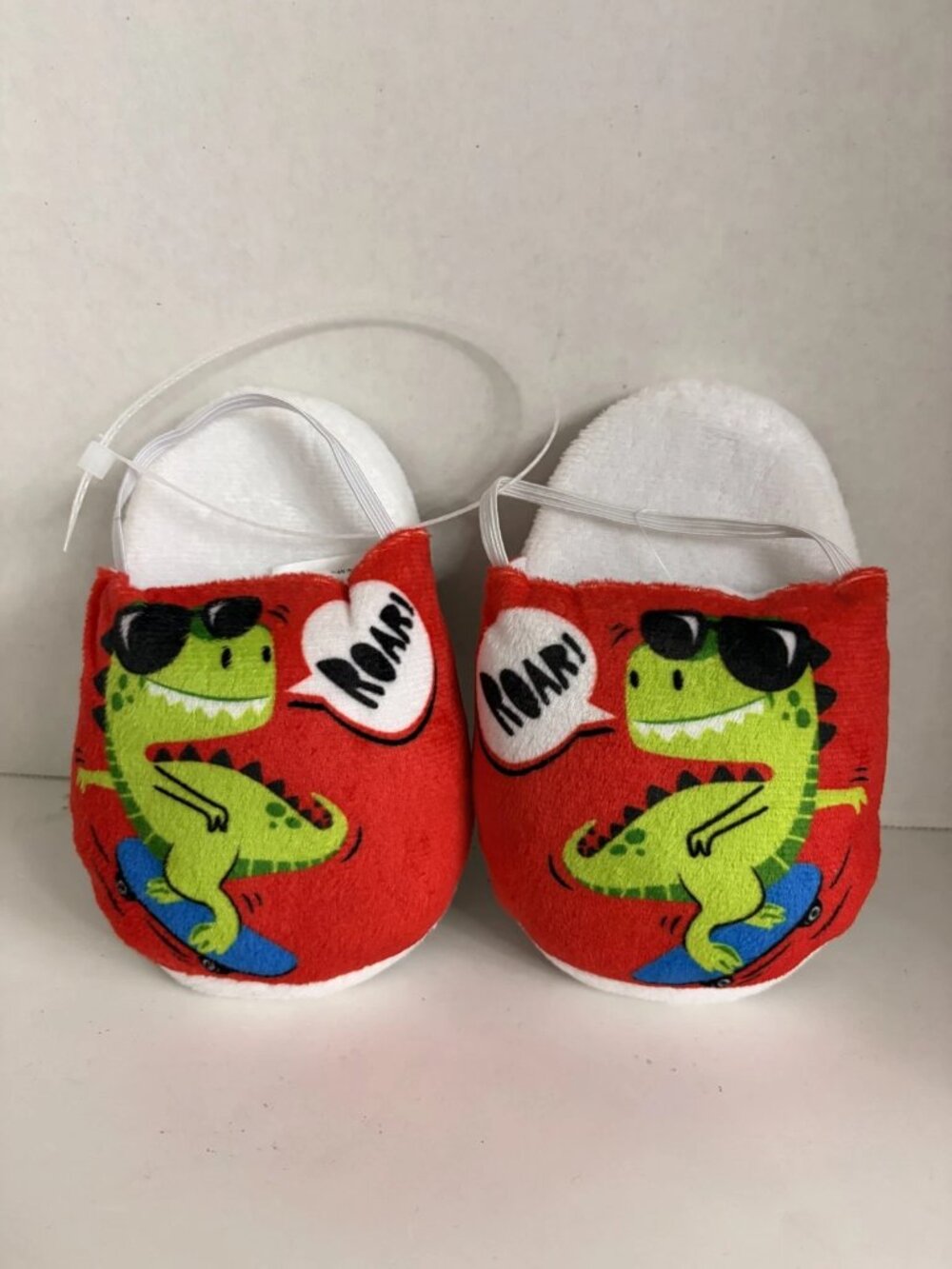 Dinosaur Kid's Slipper Set "Roar!" Anti Slip with Strap, Medium 2-3, NEW